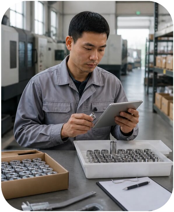 Предпроизводственная инспекция товаров на фабрике в Китае